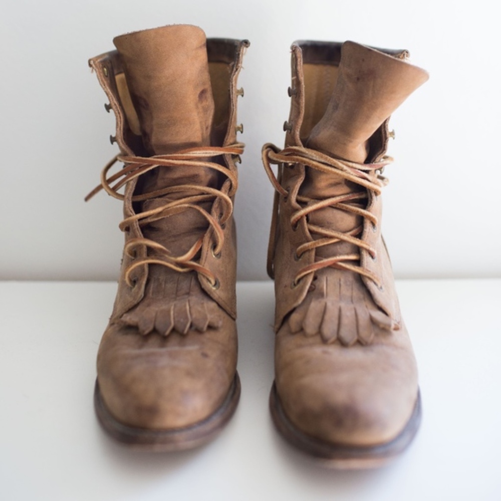 Vintage Leather Justin Roper Boot 6.5 7